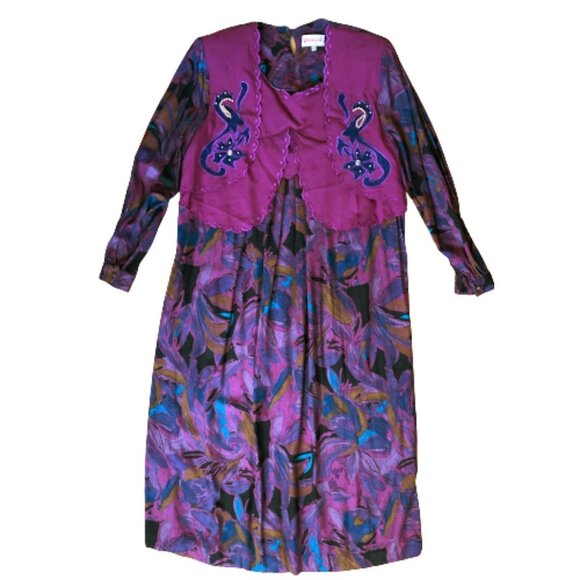 Vintage maxi long cottagecore meets grannycore dress with vest - Picture 12 of 16